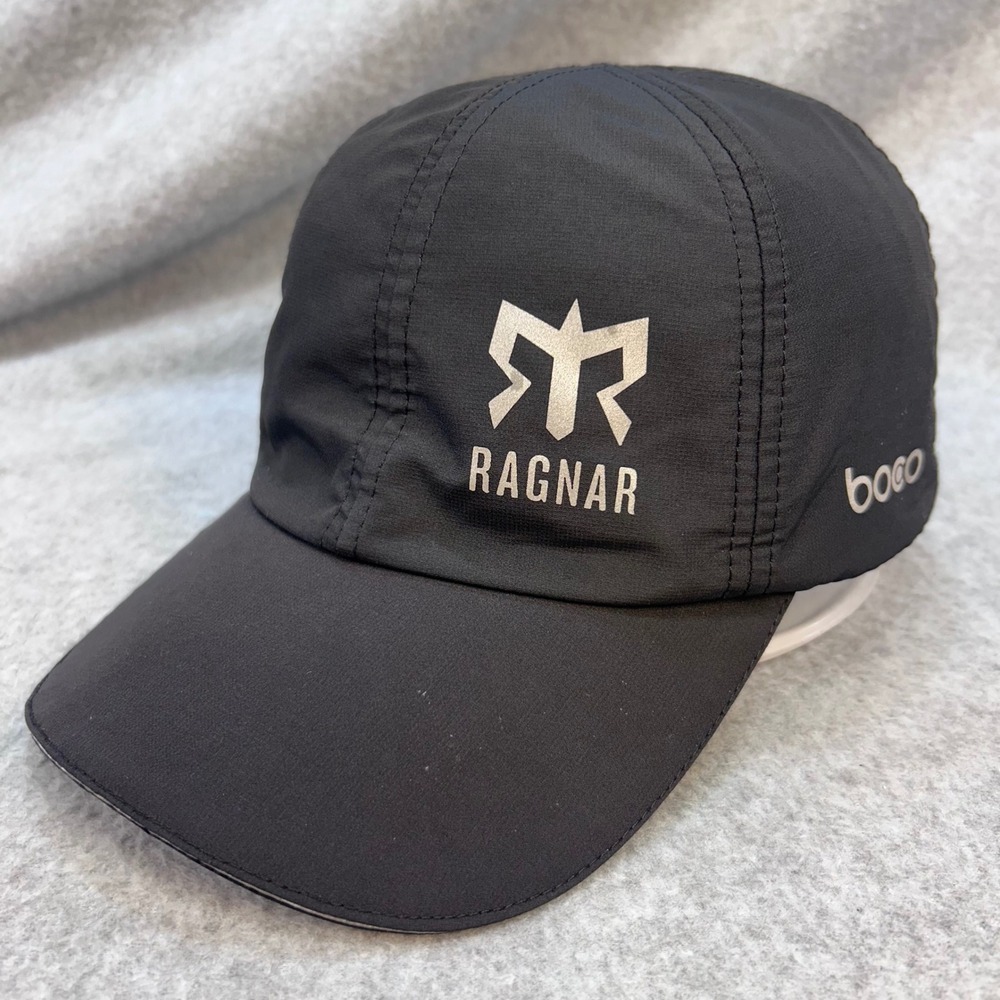 Ragnar Logo Unisex Black BOCO Gear Running Hat Reflective Perforated OSFM